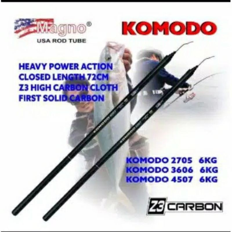 Joran pancing tegek carbon kenzi blackpanther  kaku dan magno komodo murah laris Semarang