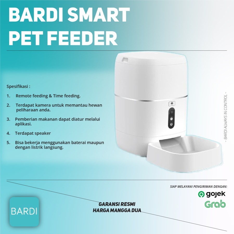 Bardi Smart Pet Feeder Dispenser Makanan Otomatis Anjing/Kucing WIFI