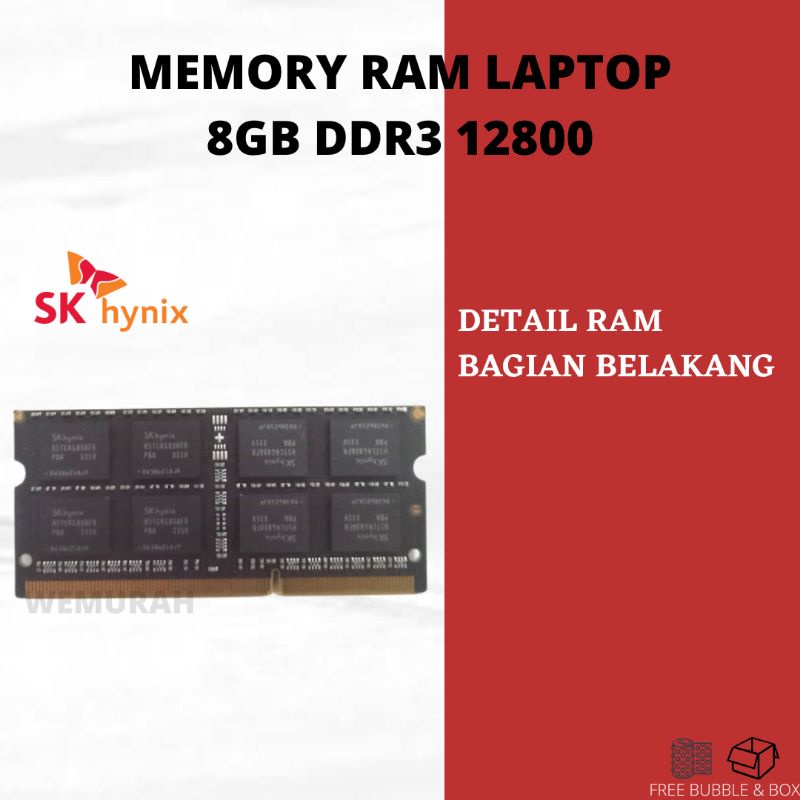 Memory RAM 8GB Hynix DDR3 12800 Sodimm - RAM untuk Laptop