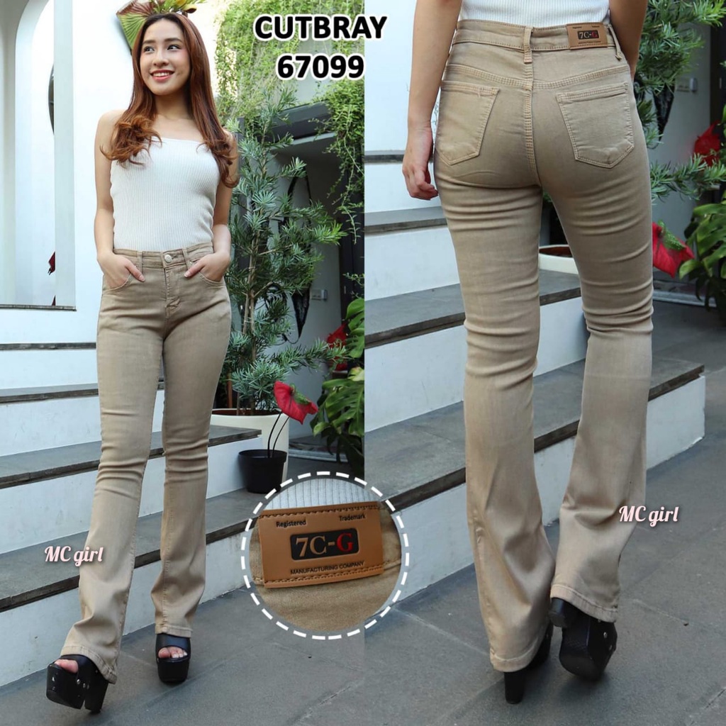 ( Size 27 - 34 ) MC girl - Celana Jeans Cutbray Polos Wanita / Celana Jeans Kaki Lebar / Kaki Gede / Boot Cut 7C-G