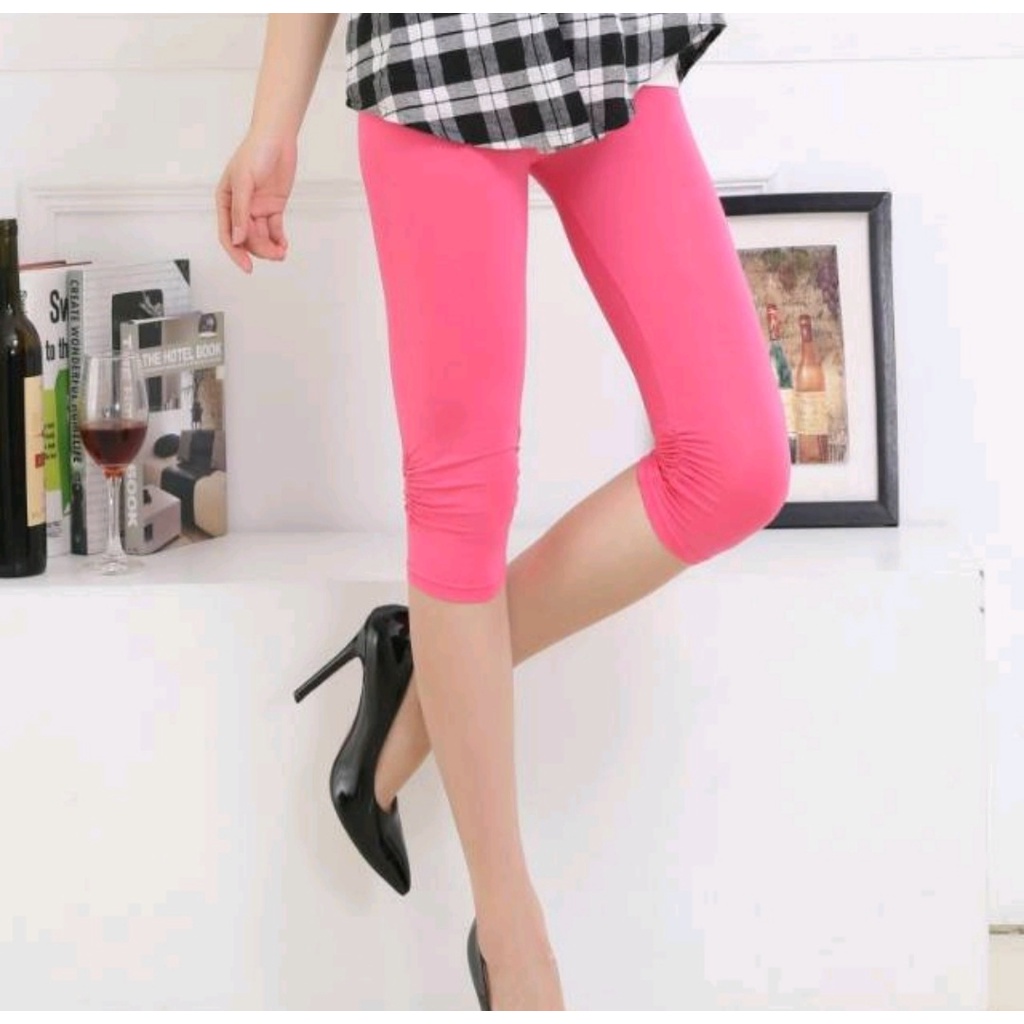 Celana legging Perempuan dewasa Celana Ketat Pendek Wanita Dewasa 3/4 WF STORE