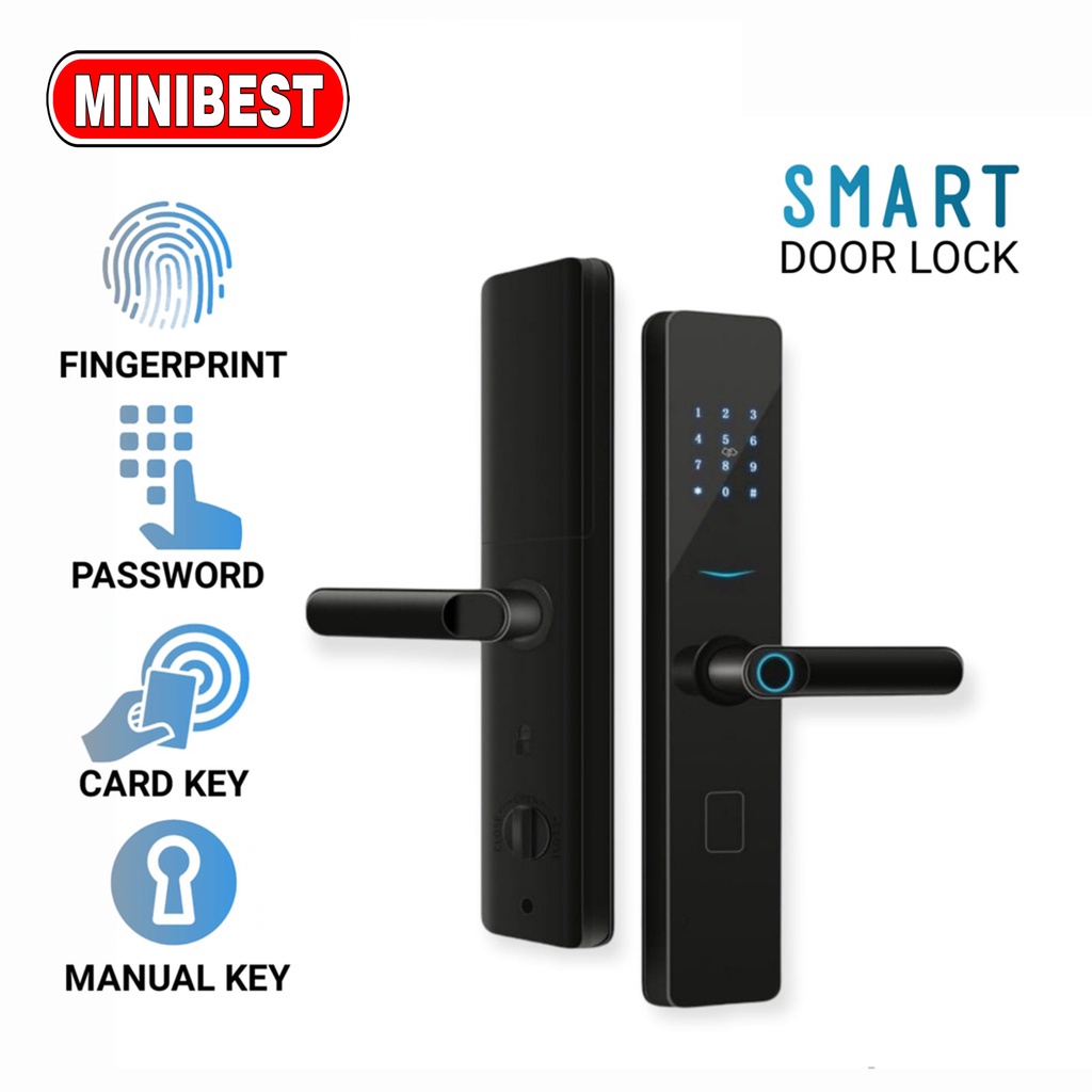 [MB] Handle kunci pintu elektronik Smart Door Lock Cerdas Sandi Sidik Jari