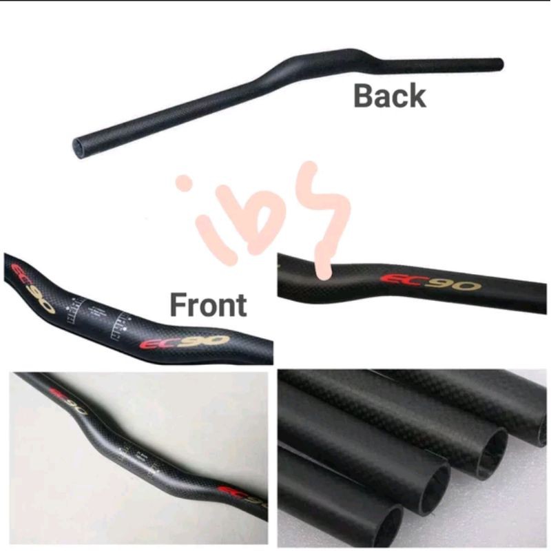 Handlebar Carbon Low Rise EC90 Oversize Diameter 31.8 mm x Pjg 760 mm . Stang Mtb karbon 76cm ovs