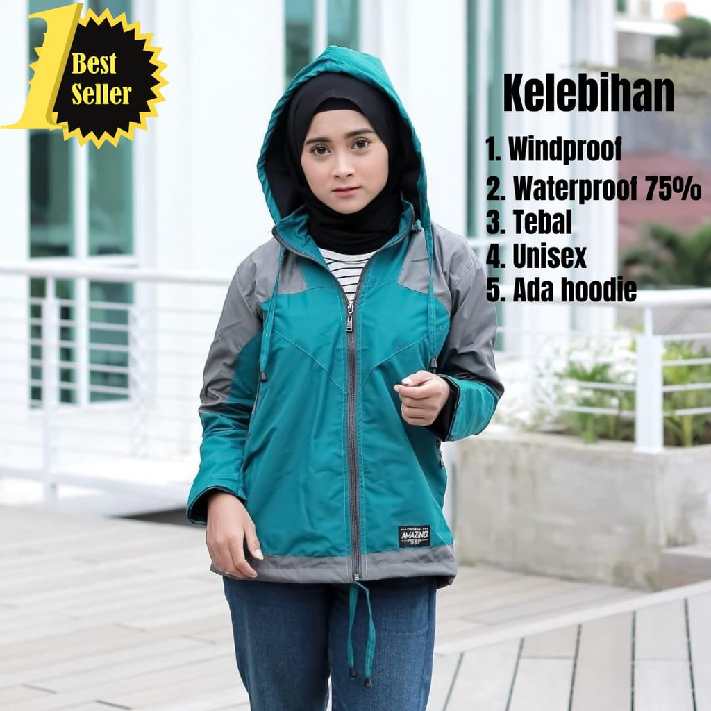 MN Jaket anti angin wanita / jaket waterproof wanita