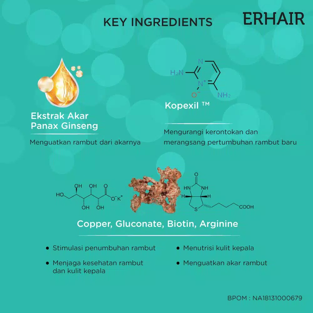 ERHAIR HairGrow Serum 7x8 ml - Serum Anti Rontok &amp; Penumbuh Rambut ~ ORIGINAL 100%