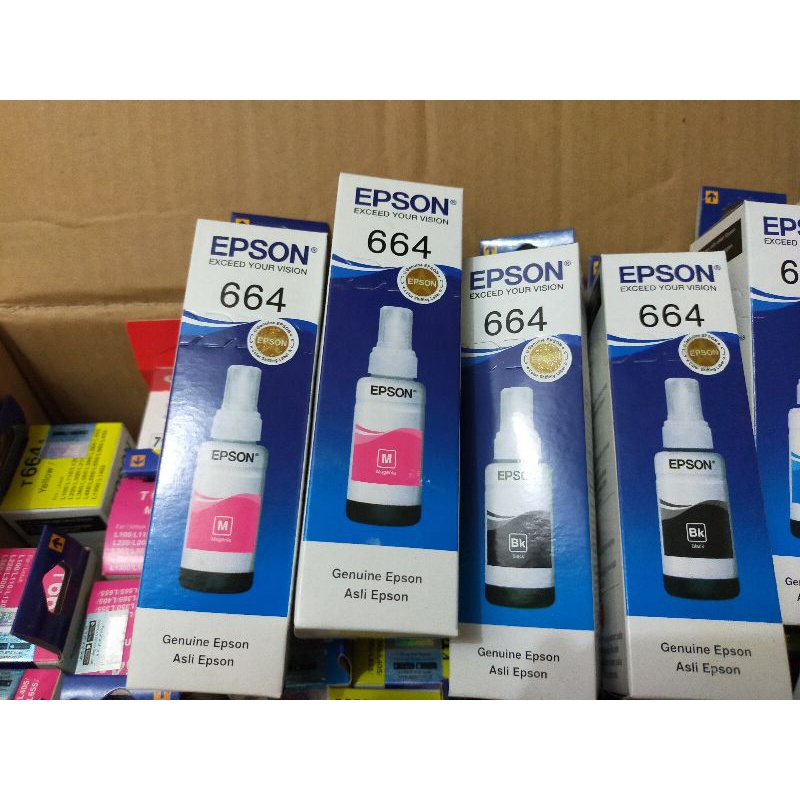 TINTA EPSON 664 For Printer : L100 L110 L111 L120 L130 L132 L200 L210 L211 L220 L222 L300 L301 L310 L350 L351 L353 L355 L356 L358 L360 L362 L365 L366 L375 L455 L456 L475 L550 L551 L555 L556 L558 L565 L575 L566 L655 L800 L805 L810 L850 L1300 L1800T6641