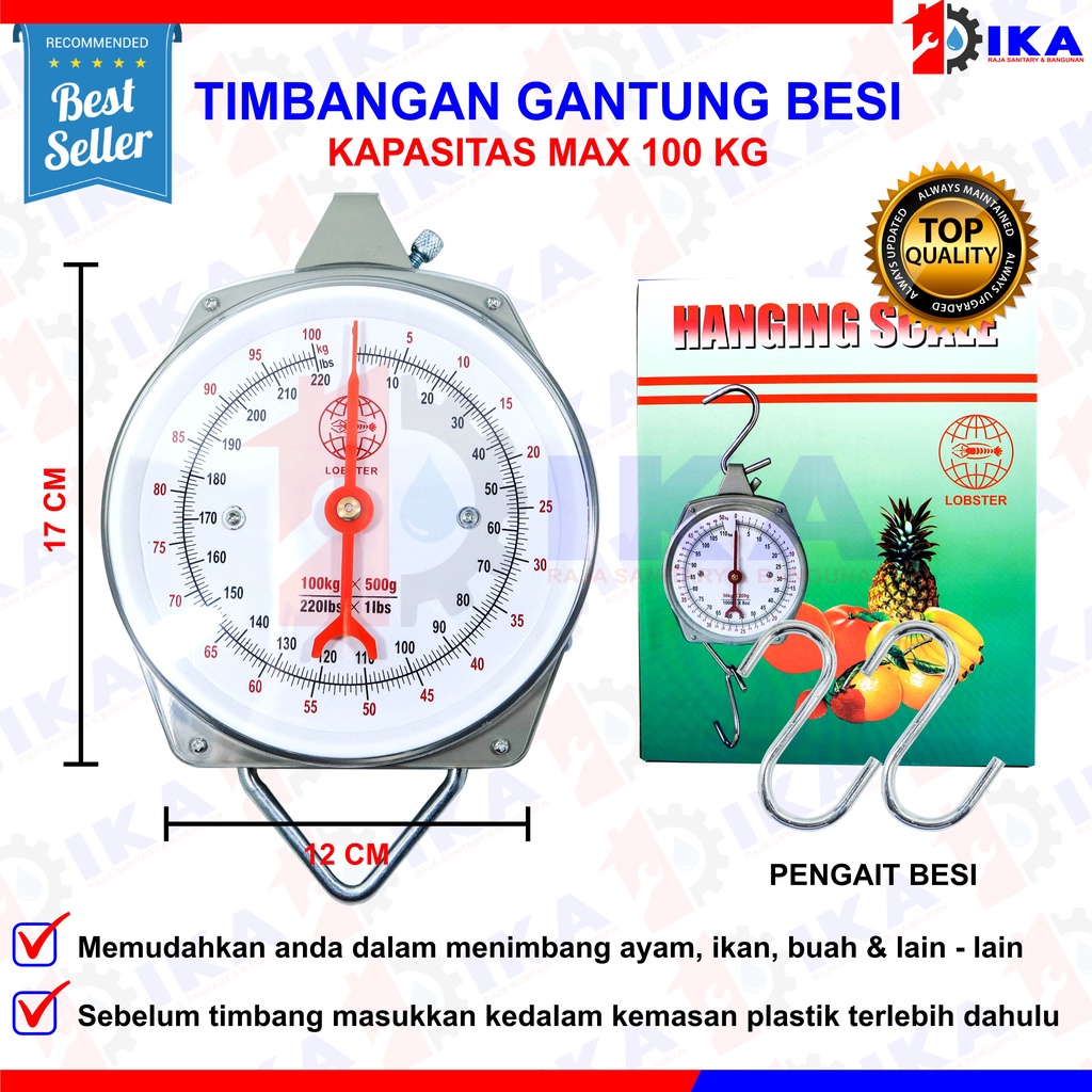 Timbangan Gantung Jarum Manual HANGING SCALE 25kg 50kg 100kg