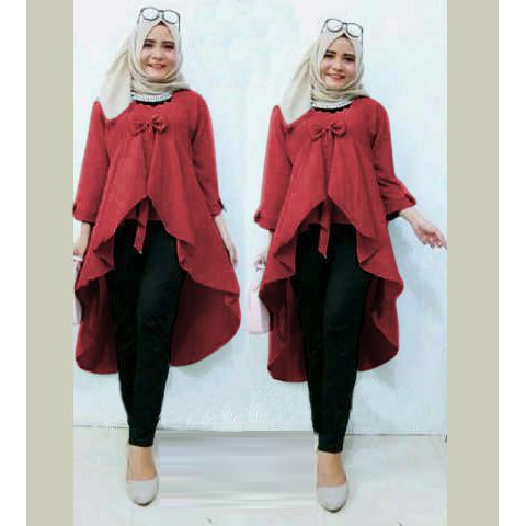 [Tunik Nadya varian warna SW] tunik wanita balotelli SALEM/TOSCA/NAVY/MARON/ABU/MOCCA