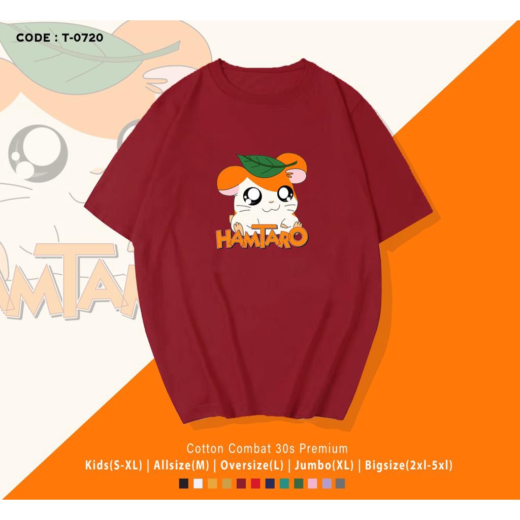 KAOS ANIME HAMTARO / T SHIRT WANITA / UK M - XL / KAOS LENGAN PENDEK / KAOS OVER SIZE / KAOS SANTAI