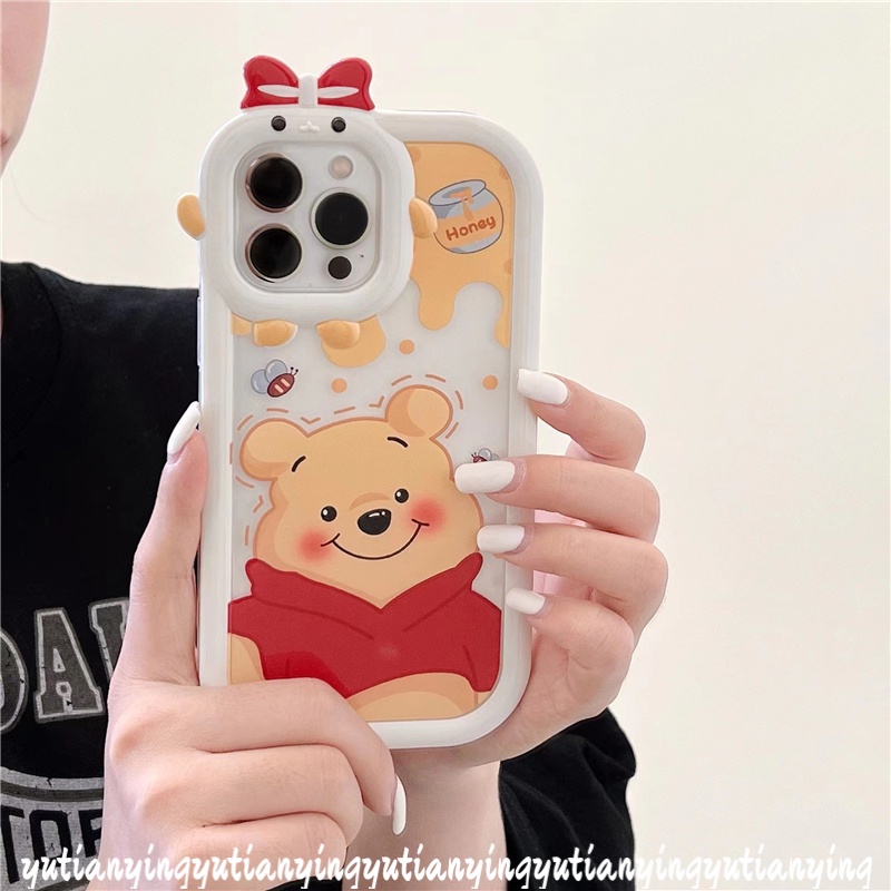 Case Kartun Winnie The Pooh Strawberry Bear OPPO A17 A54 A76 A96 A15 A55 A16K A5 A52 A95 A53 A7 A57 A5s A16 A9 A5 A17K A31 A16s A15S A3s Reno 7 5 4F 5F A72 Monster Soft Cover