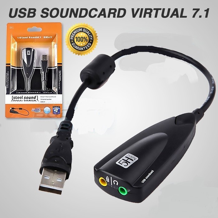 Audio Sound Card Adaptor USB to Virtual 7.1 Channel Mic Earphone 5HV2-sound card