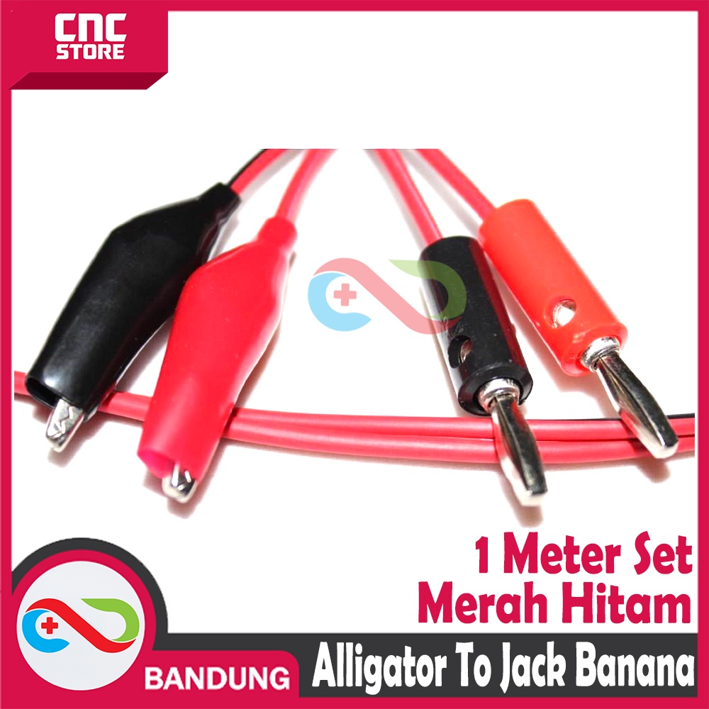 KABEL ALLIGATOR TO JACK BANANA 1 SET MERAH &amp;amp; HITAM 1 METER