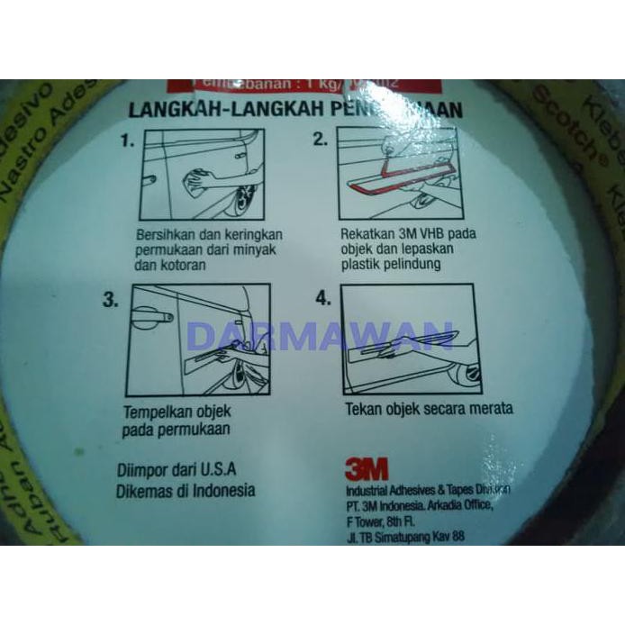 

Double Tape 3M Vhb 12Mmx4,5M Original 3M Indonesia