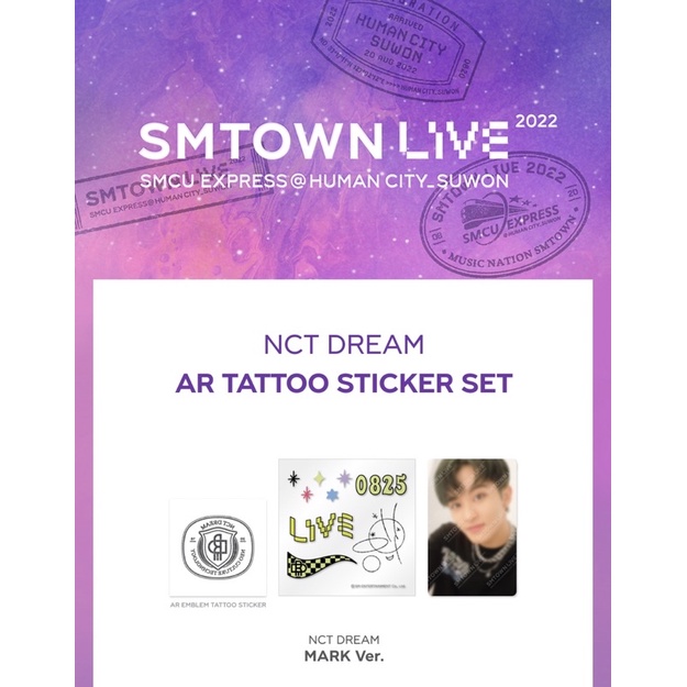 NCT DREAM SMTOWN LIVE SMCU MERCHANDISE AR TATTO STICKER