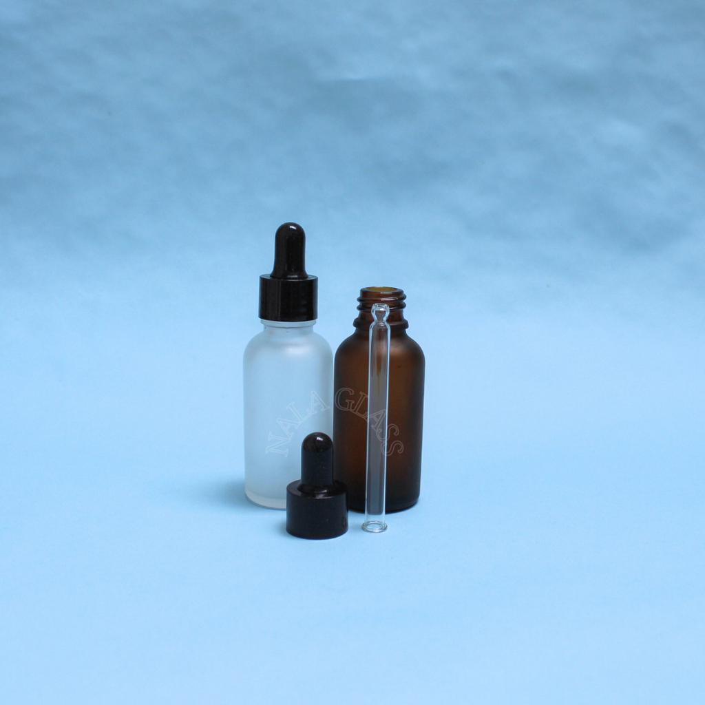 BOTOL PIPET 30ML KACA FROSTED /BOTOL SERUM 30ML RING HITAM SMOOTH