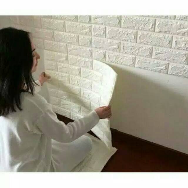 Wall Sticker 3D Bata Putih / Wall Paper / Stiker Dinding / Wall Sticker Foam Brick 3D
