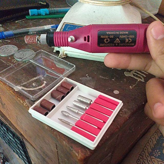 Mesin Mini Grinder Grafir Bor Potong Gerinda Ukir + Adaptor Dc + Mata