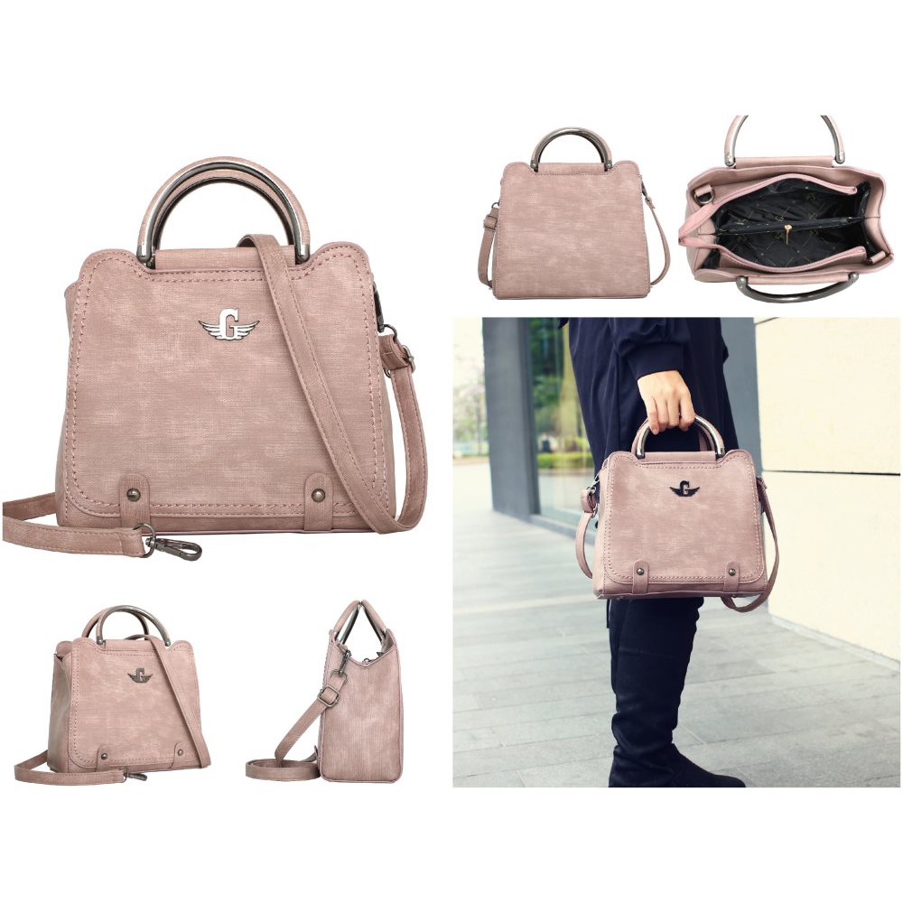 TAS COKLAT KULIT MATTE ELEGAN IMPOR HAND BAG TENTENG PERGI MALL CANTIK