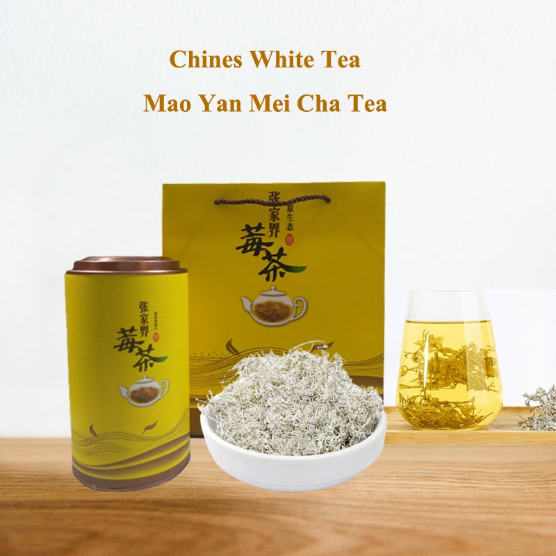 Teh Putih Cina Chines tea Zhangjiajie Mao Yan Mei Cha 100gr Kemasan Kaleng