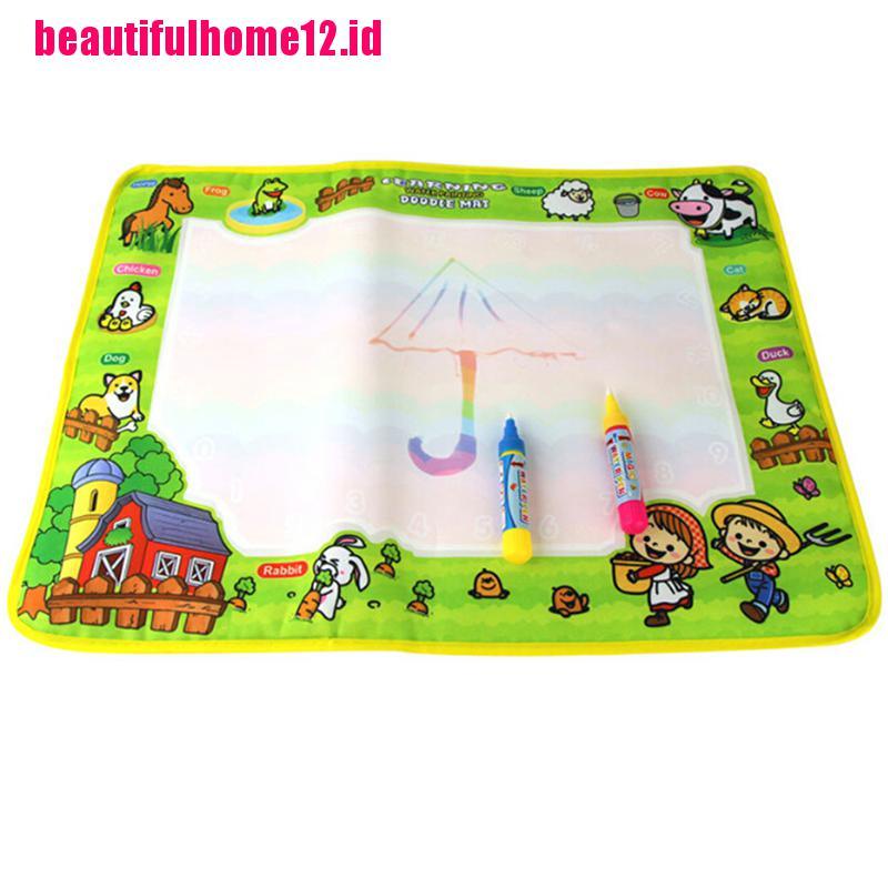 【beautifulhome12.id】Water drawing mat with 2 drawing pen kid's magic water drawing play mat 50*36cm