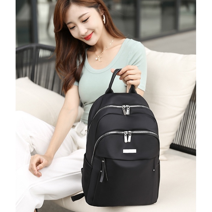 TAS RANSEL WANITA ANTI AIR HITAM PUNGGUNG  IMPORT NURTURA TA380B5 BACKPACK KERJA CEWEK SEKOLAH KOREA