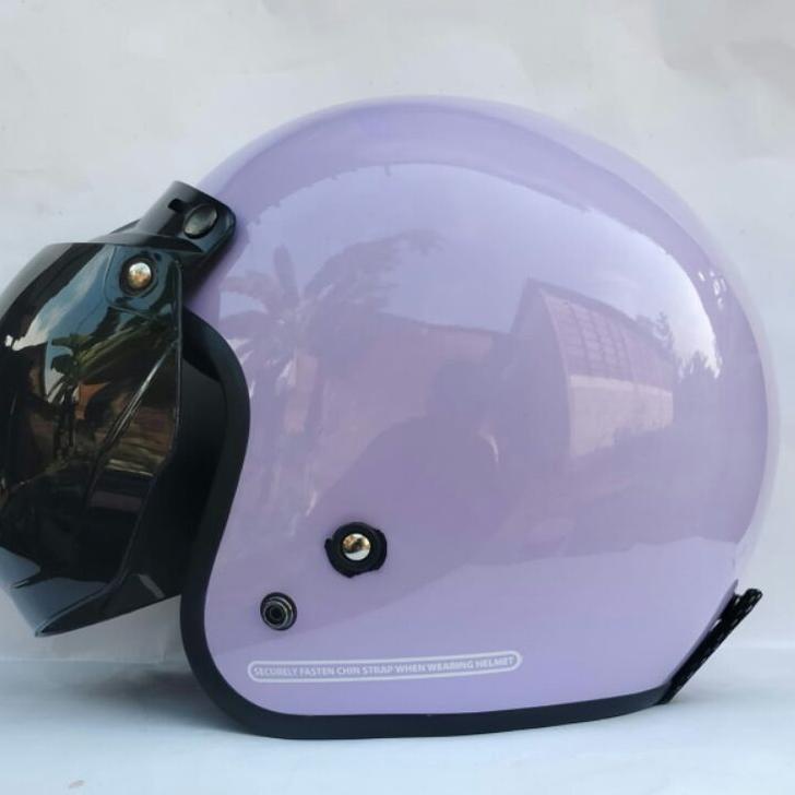 <HeN ✩> Helm bogo dewasa SNI terlaris polos kaca Datar hitam cembung //Best Produk