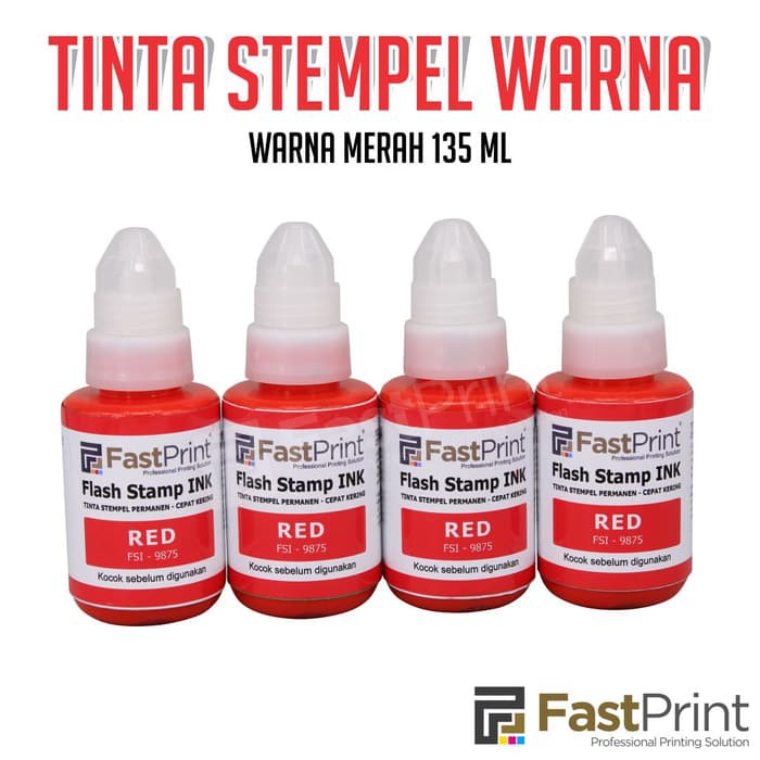 

Tinta stempel Flash Fast Print warna merah (Red Ink) 135ml