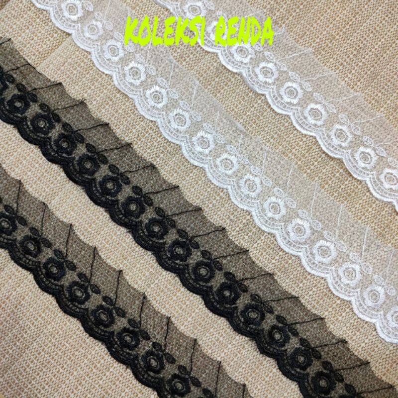 Renda tile lebar 6cm, renda tulle, renda air isi 15yard