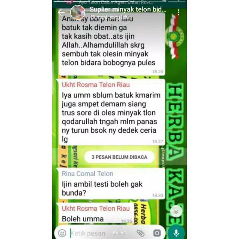 (ORIGINAL) MINYAK TELON BIDARA RUQYAH ZEEIDA ASLI MURAH 100ML