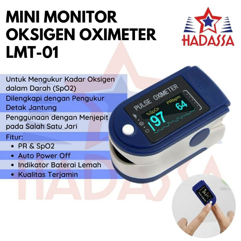 Original Oximeter Mini Monitor Layar TFT/4 Warna Include Baterai Exp Baru