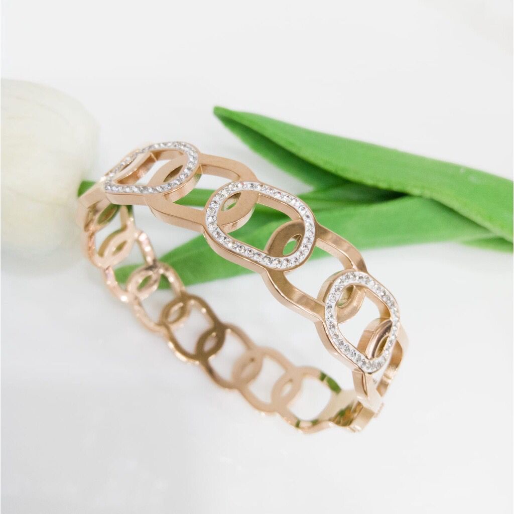 Gelang Bangle Titanium Asli Anti Karat Wanita Ori / Gelang Titanium / Gelang Titanium Korea Import