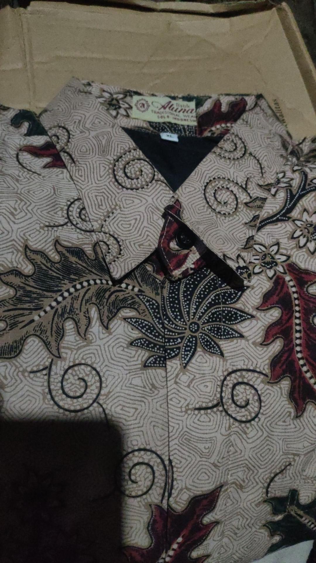 Baju Kemeja Batik Premium Slimfit Furing Lengan Panjang Pria Cowok Murah Batik Solo Aluna 025