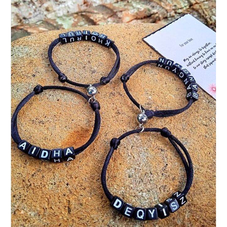 gelang couple magnet nama ( 2pcs )