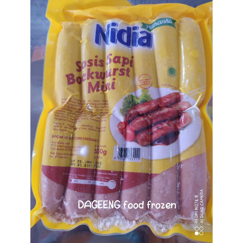 

NIDIA SOSIS SAPI BOCKWURST MINI ISI 12PCS 550GR