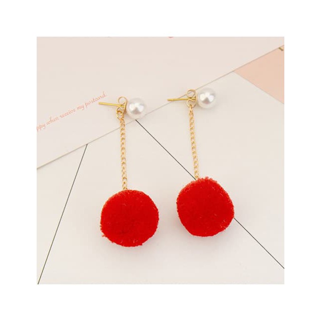 Anting Pom Pom Juntai 6 Warna