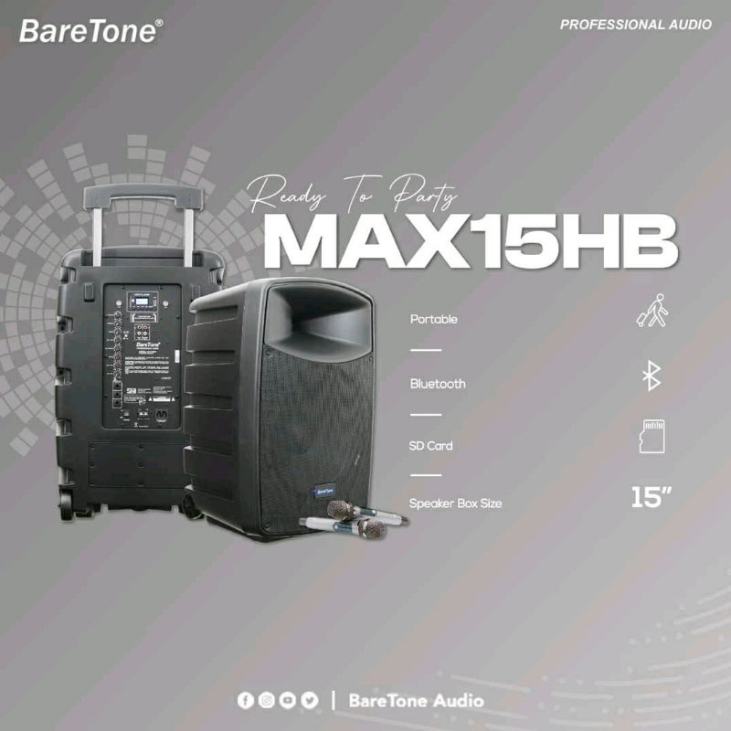 speaker spiker portable meeting Baretone max15hb max 15hb max 15 hb original