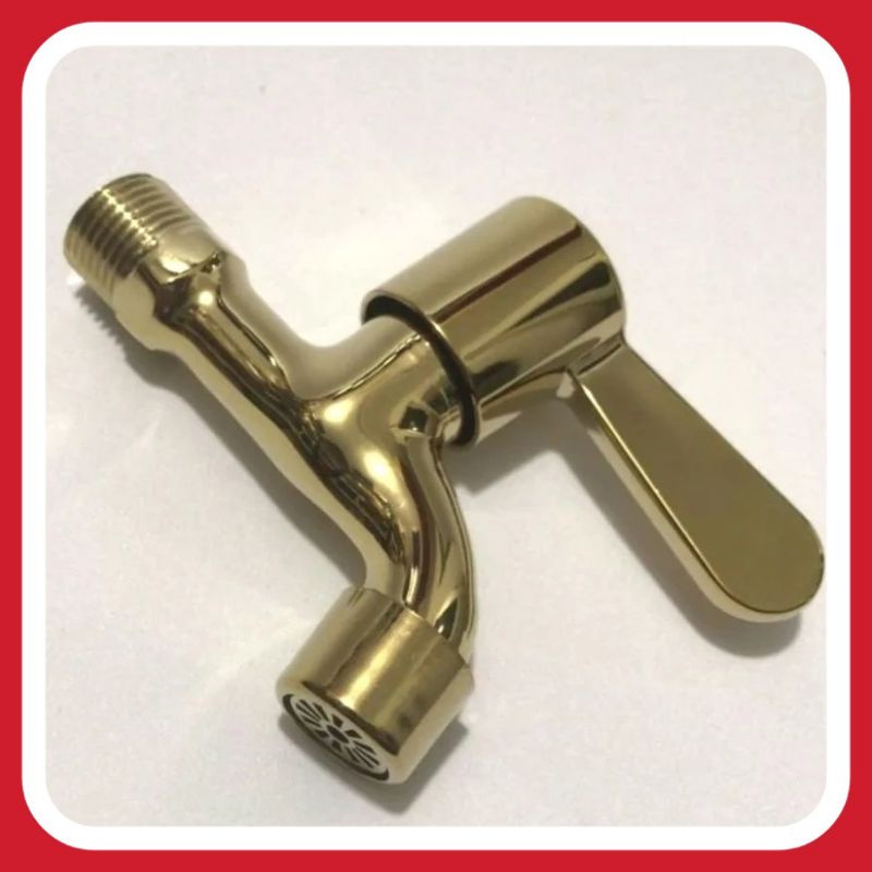 Keran Tembok/Kran Taman/Keran Wudhu/Keran Masjid/Stainless Gold/Emas Mewah Murah Meriah Berkualitas 