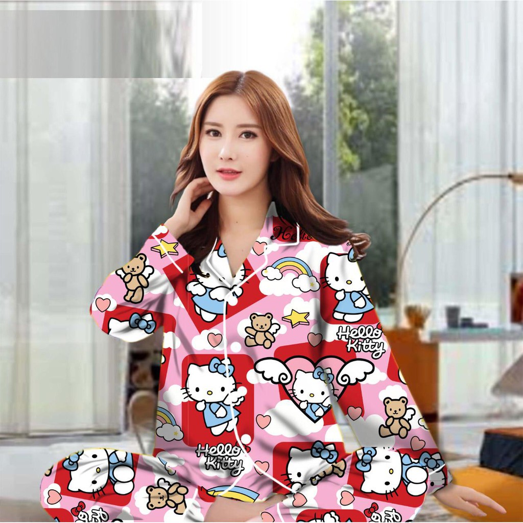 dealshop BAJU TIDUR PIYAMA KITTY BEAR