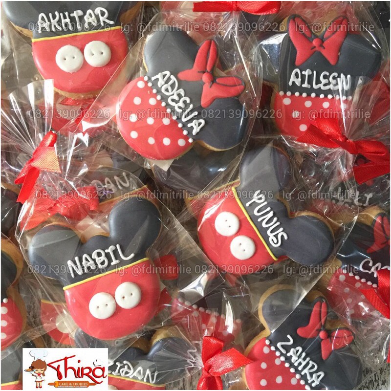 

20 biji cookies kue kering hias minnie mickey mouse souvenir hamper birtdah ulang tahun