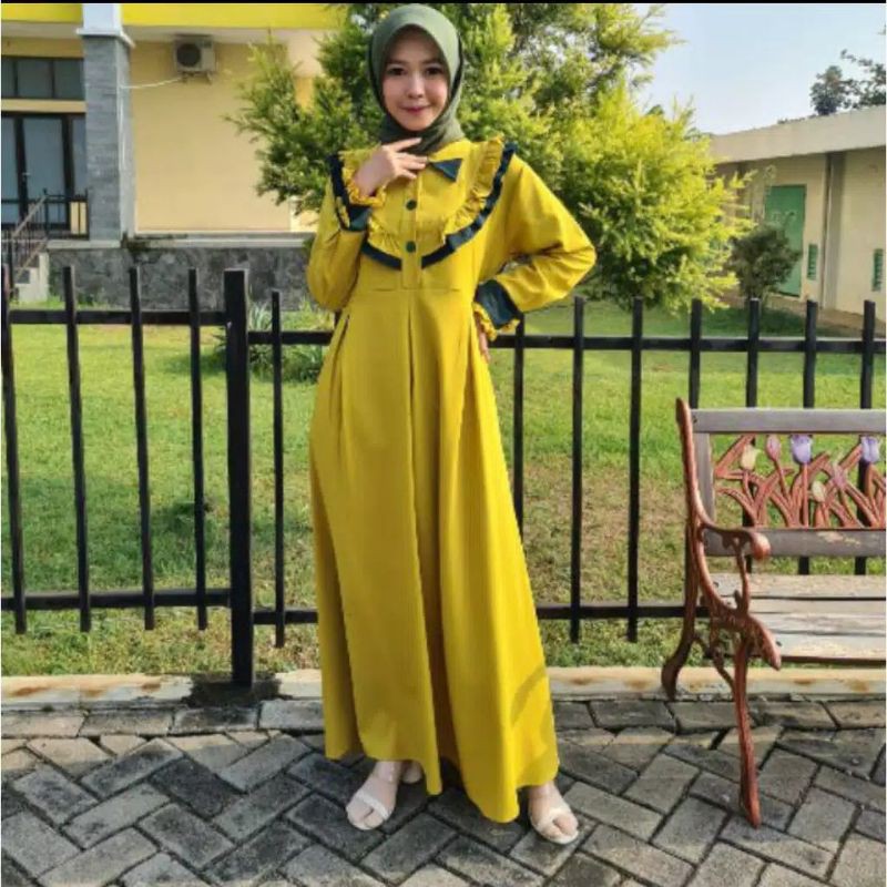 [Fashion Muslim] Gamis KIMMY dress | maxy | rempel | kombinasi | terlaris | terbaru