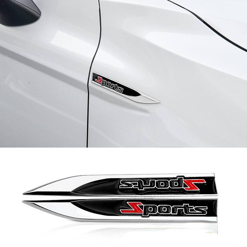2pcs Stiker Metal 3D Dekorasi Fender Samping Mobil Mercedes Benz AMG A B C E S Class W124 W210 W204 W203 W211