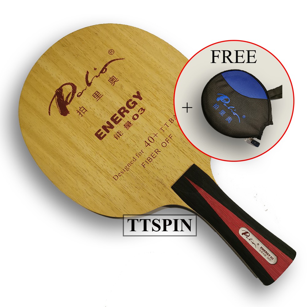 Palio Energy 03 - Kayu Pingpong Blade Tenis Meja Bat Bet Fiber OFF Carbon Karbon