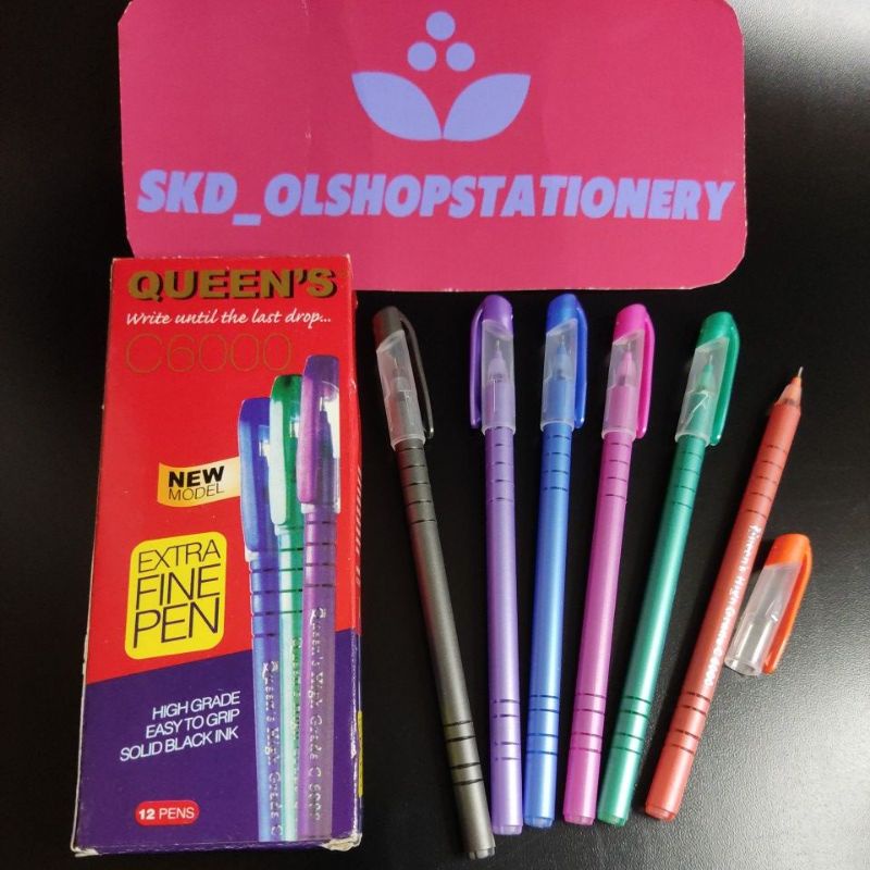 

pena bolpoint bulpen Queen's C 6000 12 pcs