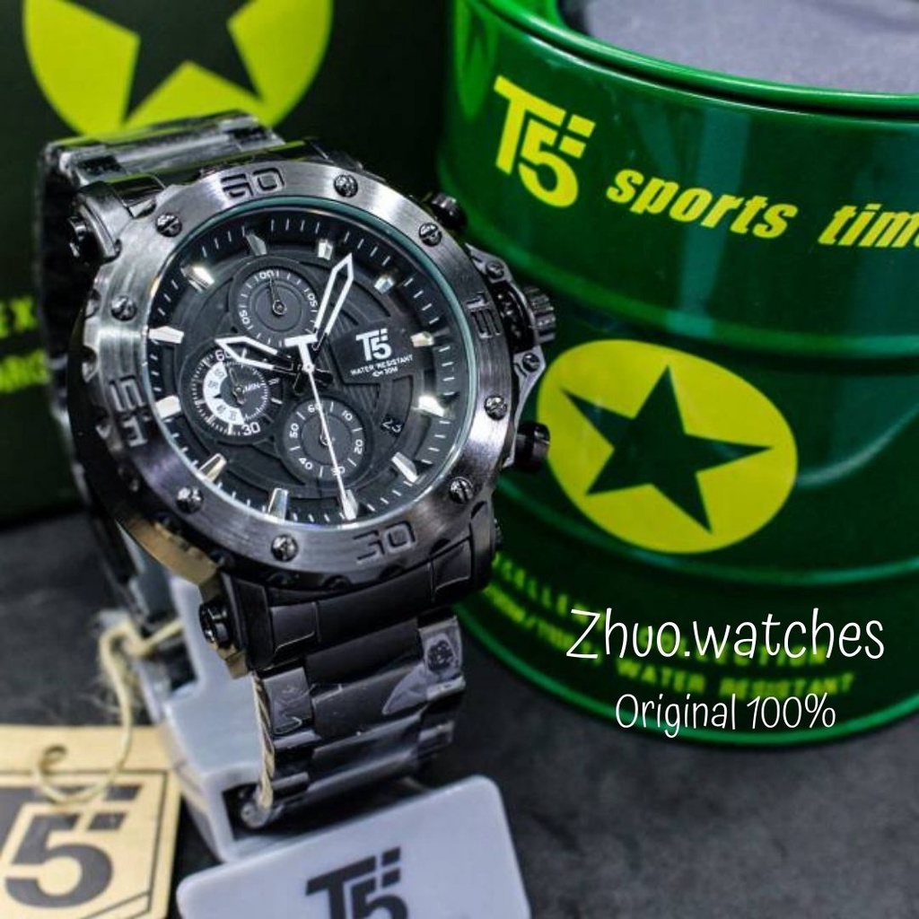 JAM TANGAN PRIA T5 H 3702G T5 H3702G ORIGINAL CHRONOGRAPH AKTIF