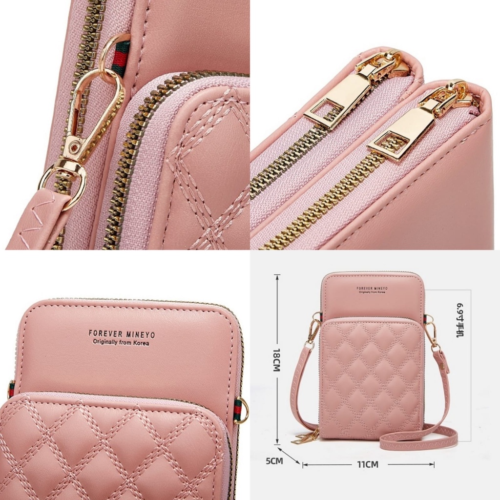 DOMPET HP SELEMPANG WANITA KOREA IMPORT PESTA KULIT CIDICA SLING BAG CEWEK KEKINIAN MURAH SLOT KARTU UANG HANDPHONE FASHION REMAJA PREMIUM SIMPLE BRANDED BATAM