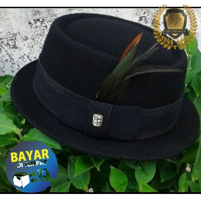 TOPI LAKEN FEDORA Fedora Porpie original wool / Bahan Laken BISA COD