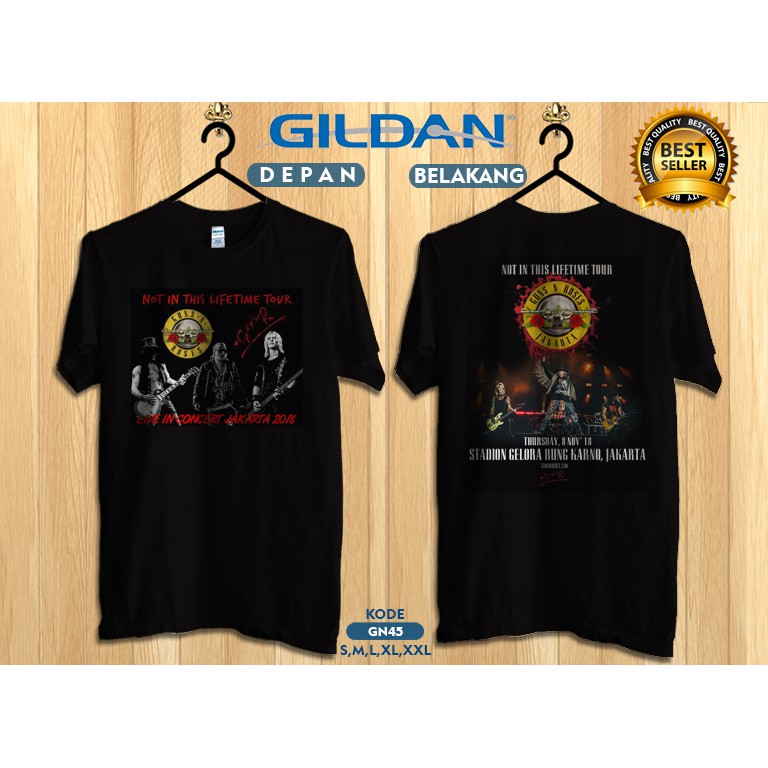 Kaos guns n roses konser jakarta 2018 original gildan softstyle gn45