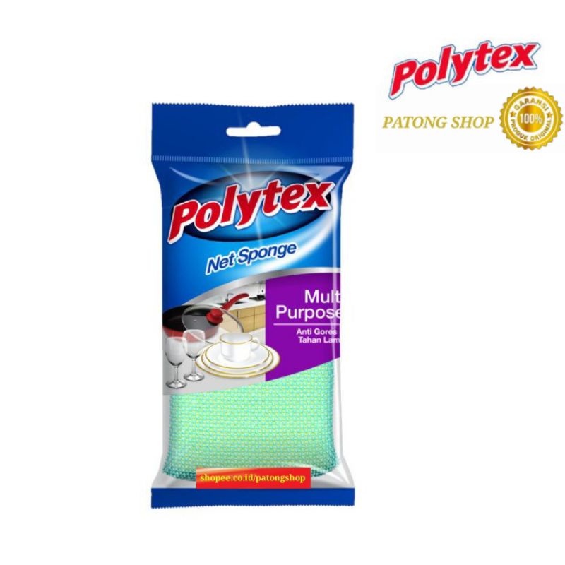 Polytex Net Sponge Multi Purpose Anti Gores - cocok untuk bahan plastik - Spon Cuci