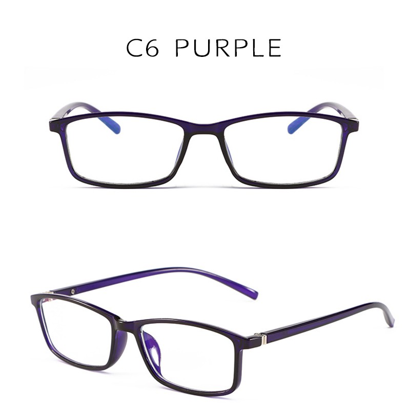 (YUZHU) Bayar di Tempat Korean Design Retro Small Square Kacamata Wanita/Pria  100% Anti Blue Eyeglasses