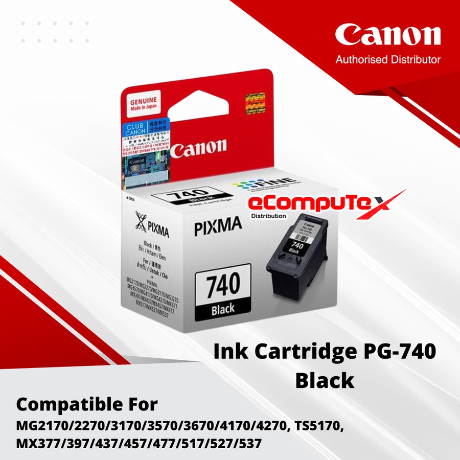 CARTRIDGE CANON PG-740 BLACK  / TINTA CATRIDGE CANON PG740 HITAM - RESMI